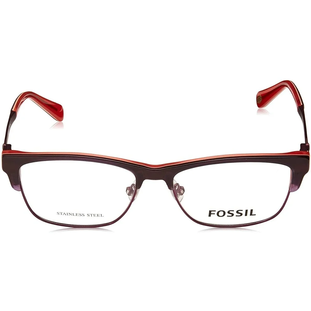 FOSSIL 7026 07FF Violet Horn Women's‎ Rectangular Eyeglasses 52mm